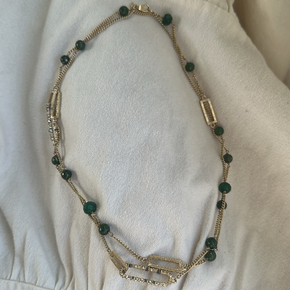 Alexis Bittar Crystal Encrusted Link Necklace w/ stones - Picture 2 of 4